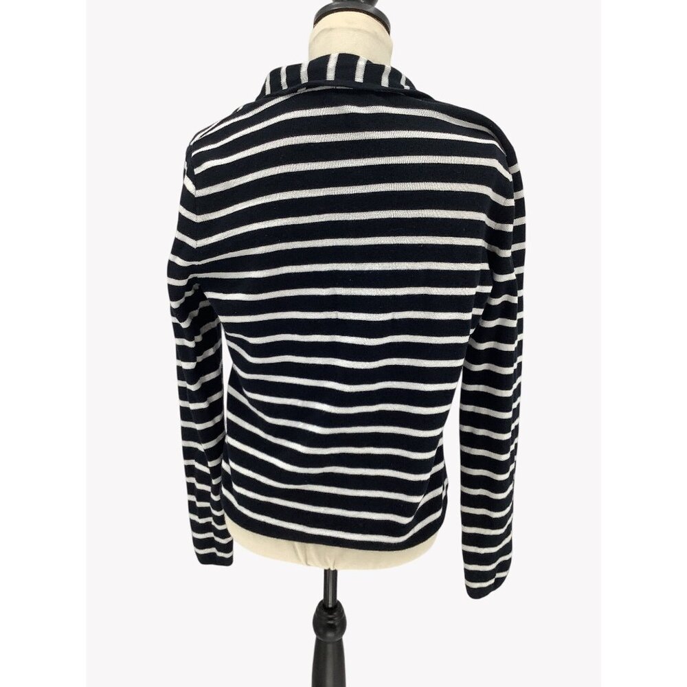 Chaps Knit Cardigan Shawl Collar -Navy & White - Womens Size XL - Picture 5 of 9